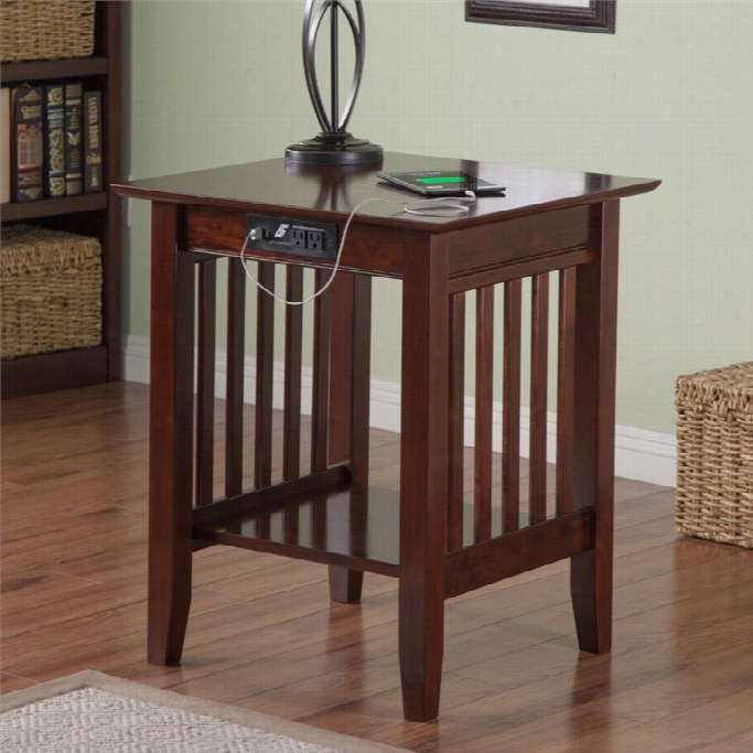 Atlantic Furniture Harvard Media Printer Stand In Antique Walnut