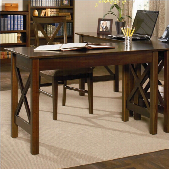 Atlantic Furniture Lexingtom Worrk Table In Antique Walnut