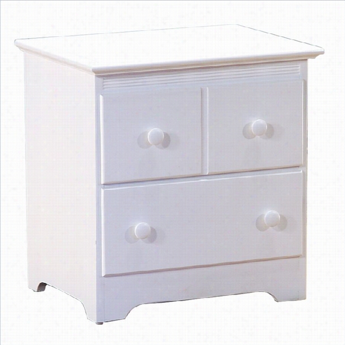 Atlantic Furniture Windsor 2 Drawer Nightstand In Whit