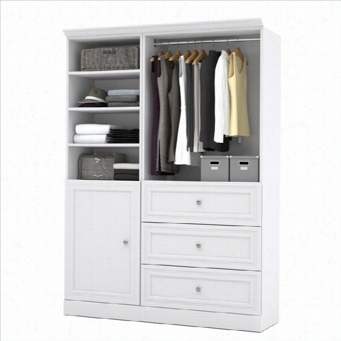 Bestar  Versatile 61' 2 Drama 3-drawer Storage Unit With Door In White