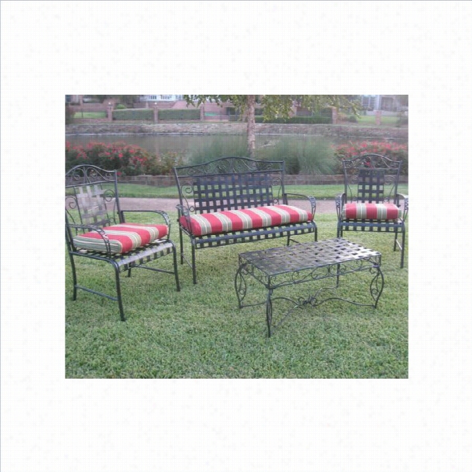 Blazing  Needlles Set Of 3 Outdoor Settee Pattio Cushilns-kingsley Strie Ruby