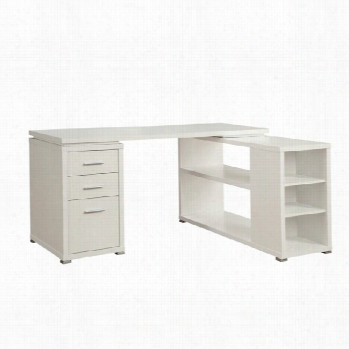 Coaster Yvette  L Shaped Computerr Desk In White