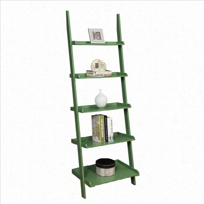 Convenience Concepts French Counrty Bookshelf Ladedr - Green