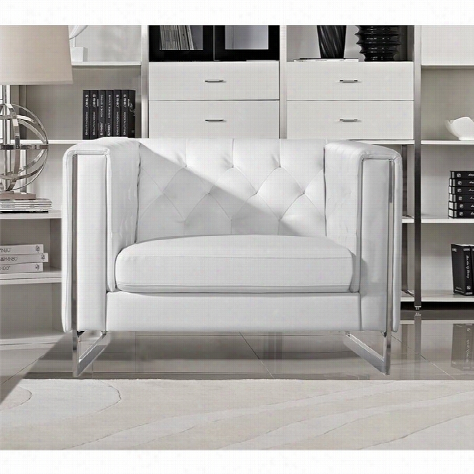 Diamond Sofa Chelsea Faux Leather Accent Chair Attending Metal Lrgg In White