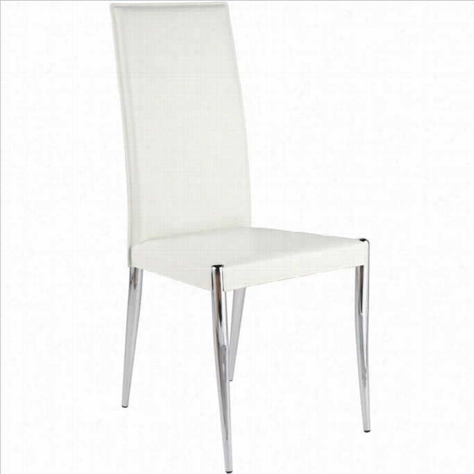 Eurostyle Raffi Leather Dining Chair In White