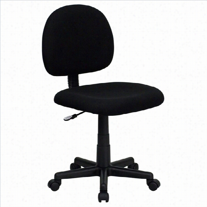 Fllsah Furniture Armless Ergonomic Task Office Chair In Black