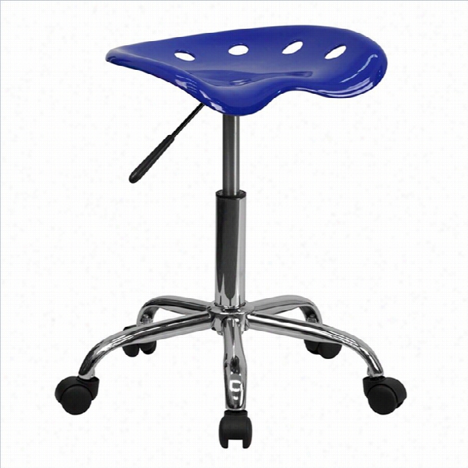 Flsah Furniture Chrome Stool In Blue