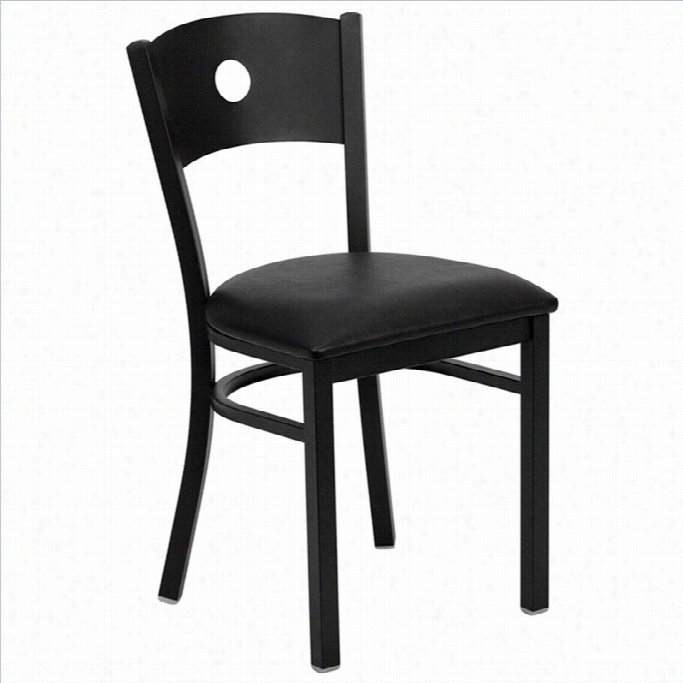 Flash Furniiture Hercules Circle Backk Metal Dining Chair In Black