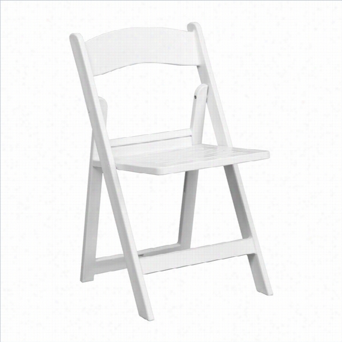 Flash Furniture Hercules Follding Chair With Sltated Seat In White