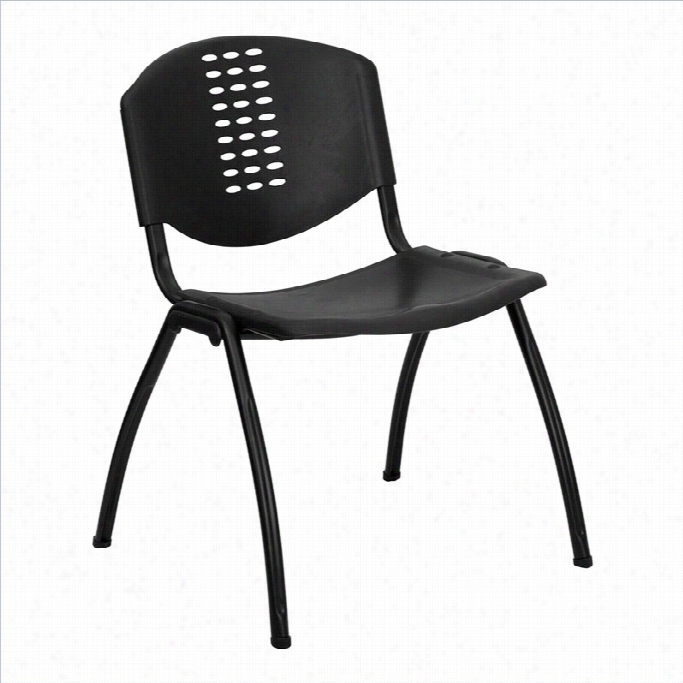 Flash Furniture Hercules Polypropylene Stacking Chair In Black