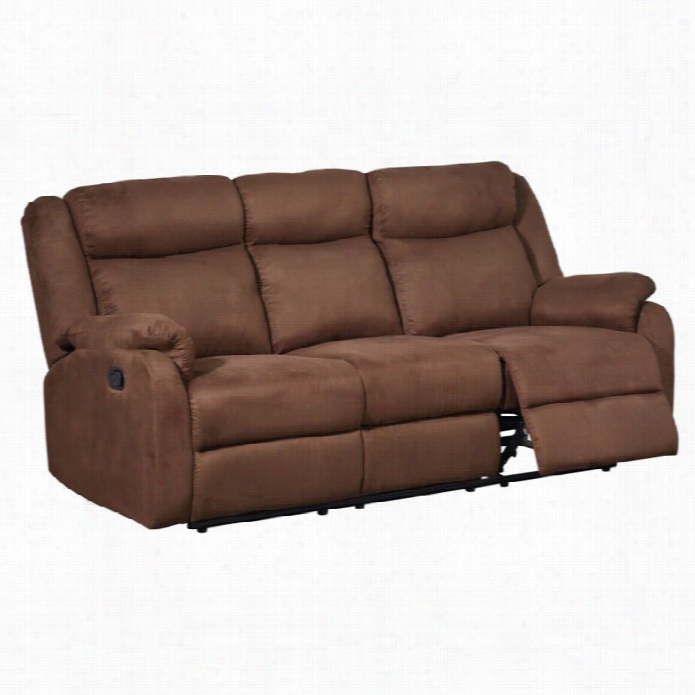 Global Furinture Usa Microfiber Reclining Sofa In Chocolate