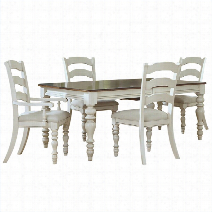 Hillsdale Pine Island 5 Pc Dining Set With Ladder Back Cchairs