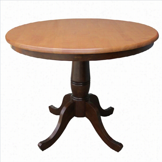 International Concepts 36 Round Dining Table In Cinnamon / Espres So