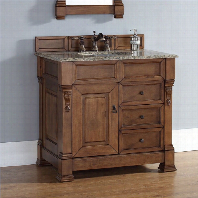 James Martin Brookield 35 Single Bathroom Vanity With Drawers In Oak-2cm 53 Singl Top In White With Sink