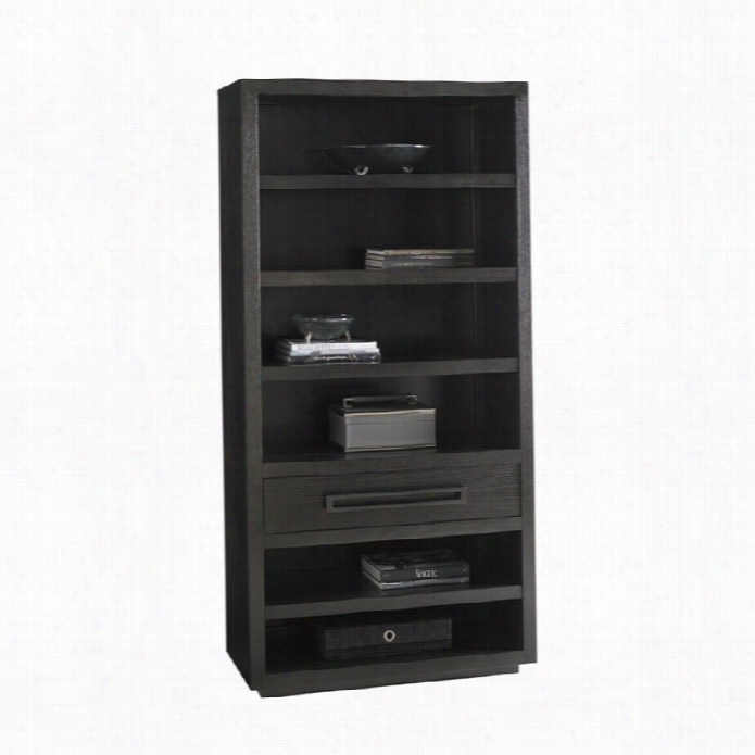 Lexingt On Carrera Rossa 5 Shelf Wood Bookcase In Carbon Gray