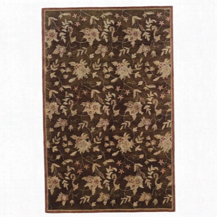 Linon Ashton 8' X 11' Hand Tufted Wool Rug In Chocolate And Brick