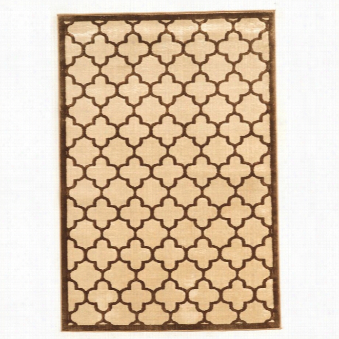 Linon Platjnum Trellis 5'  X 7'6 Rug In Brown And Cream