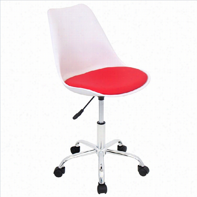 Lumisource Petal Office Chair In White And Red