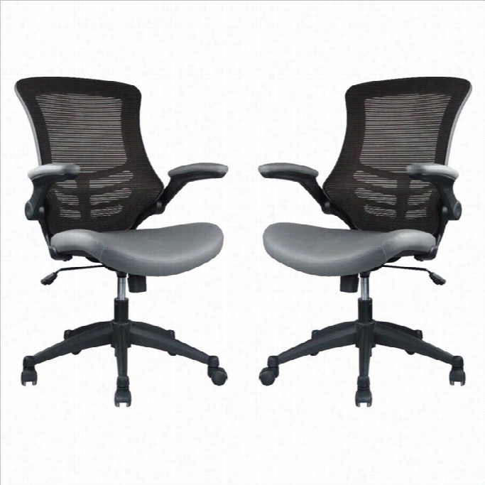 Manhattan Comfortintrepid Office Chair In Coffee And Grey (set Of 2)