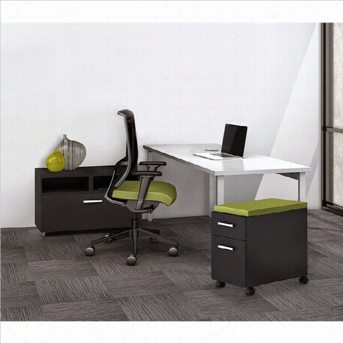 Mayline E5 Quickship Typical 5 Office Set In White And Raven