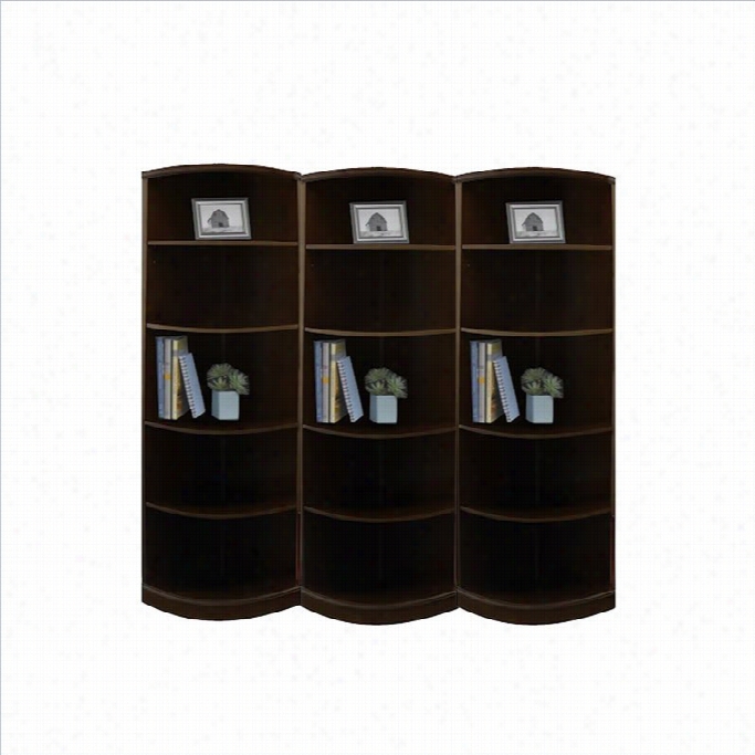 Mayline Sorrento 5 Shelf Quarter-round Wall Bookcase Inespreso