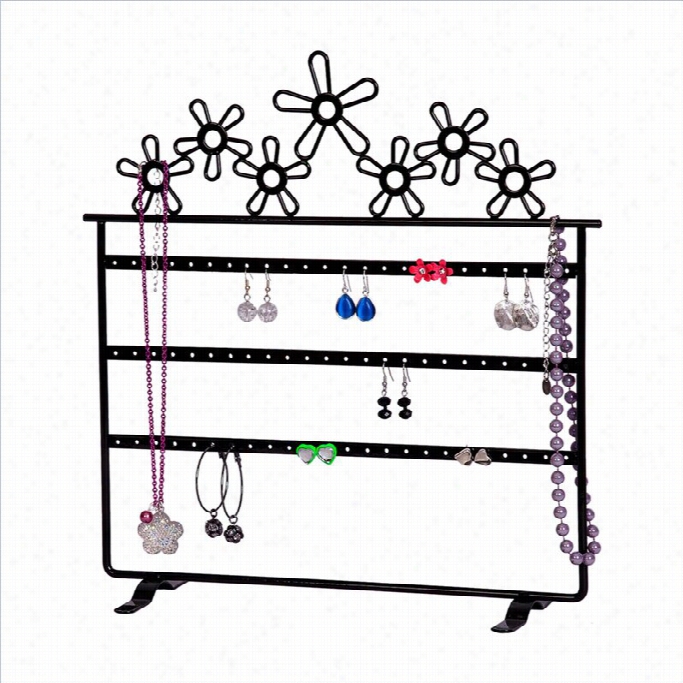 Mele And Co. Lfora Daisies Jewelry Stand In Black