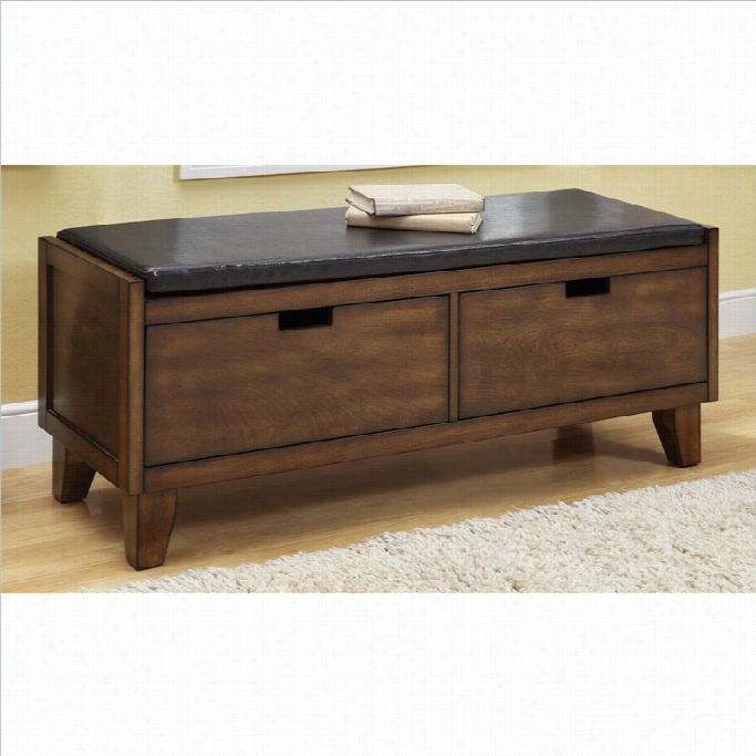 Monarch Soli Dwood 48 Bench Iin Dar Kwalnut Wtih 2 Drawers