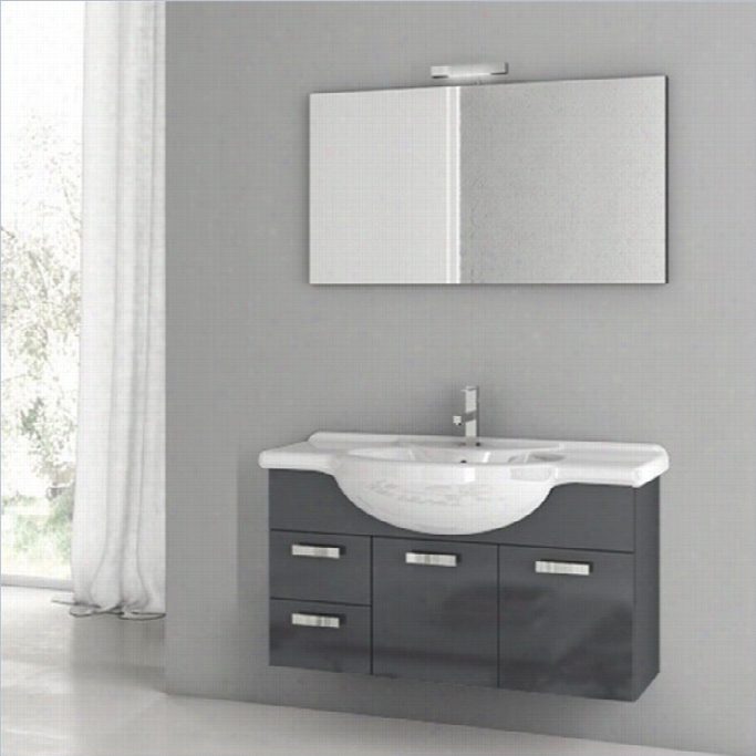 Nameek's Acf 40 Phinex Wall Mounted Bathroom Vanity Set In Glossy  Anthracite