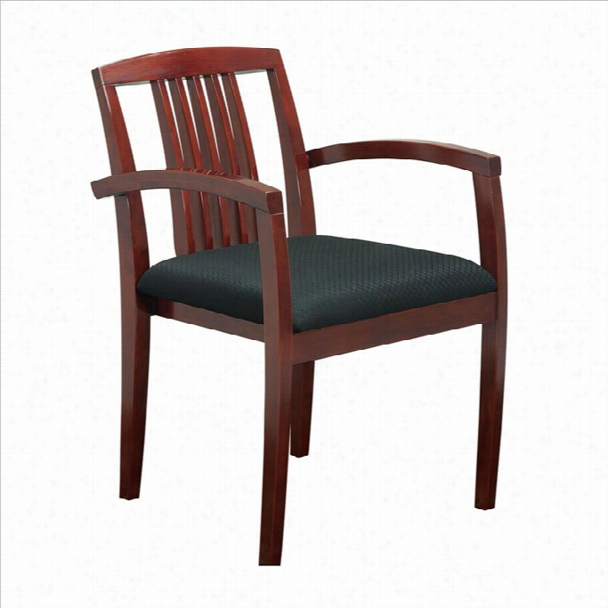 Office Star Sonoma Set Of 4 Guest Chair With Wood Slat Back In Cherry