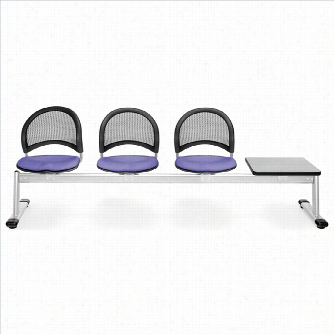 Ofm Moon Beam Seating With 3 Seats And Table In Lavender And Gray