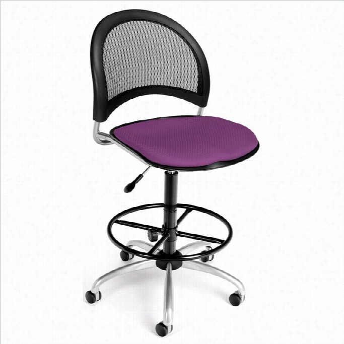 Ofm Moon Swivel Drafting Chair With Drafti Ng Kit In Plum