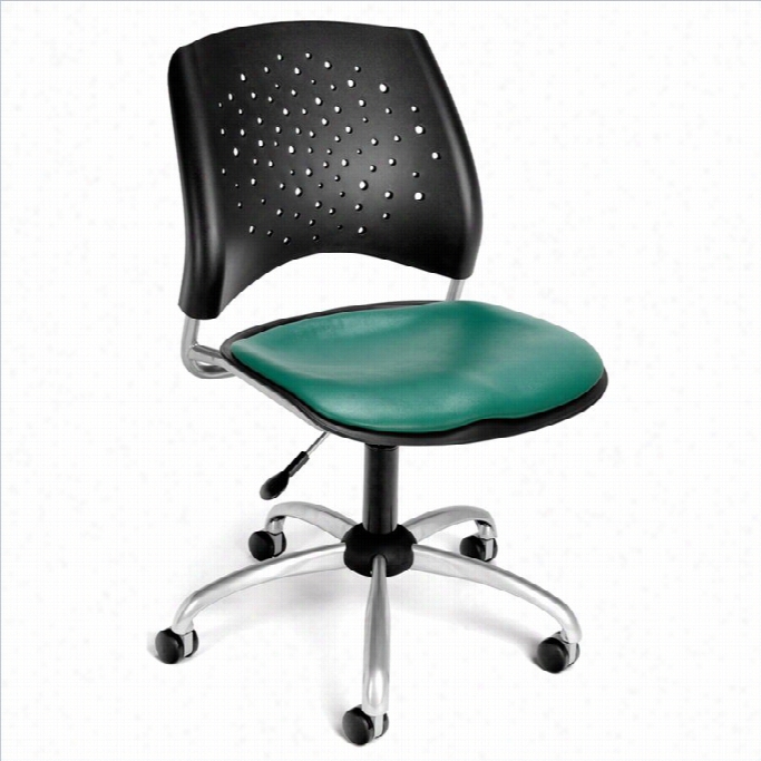Ofm Star Swivel Office Chair With Vinylseats In Teal