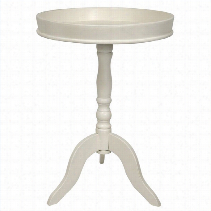 Orientql Fjnituer 26 Tray Top Pedestal Table In White