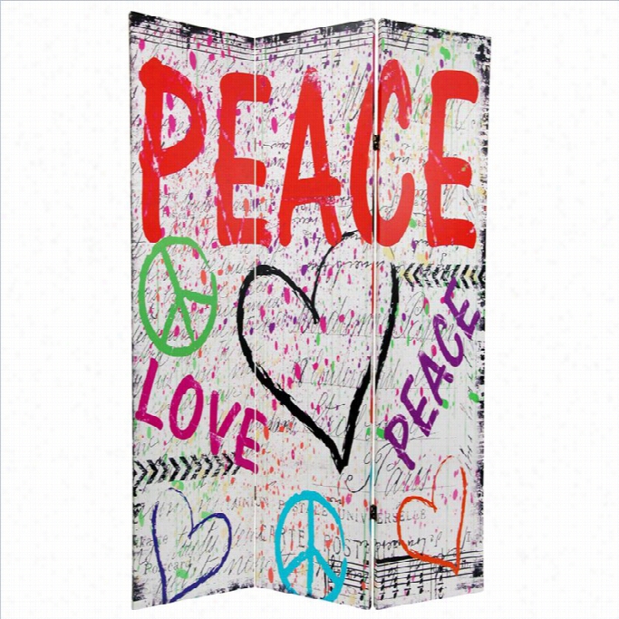 Oriental White Peace And Love Room Divider