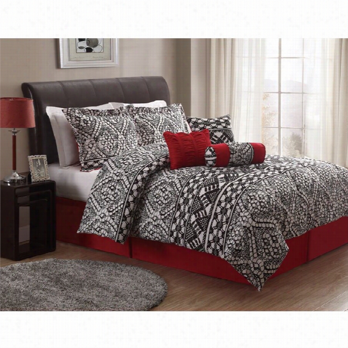 Pem America Lace Texture Comforter Set With Premium Pill0ws-queeen