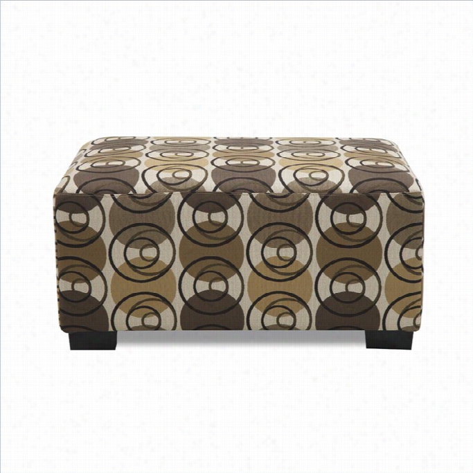 Poundex Bobkona Villla Ottoman In Circle Pattern