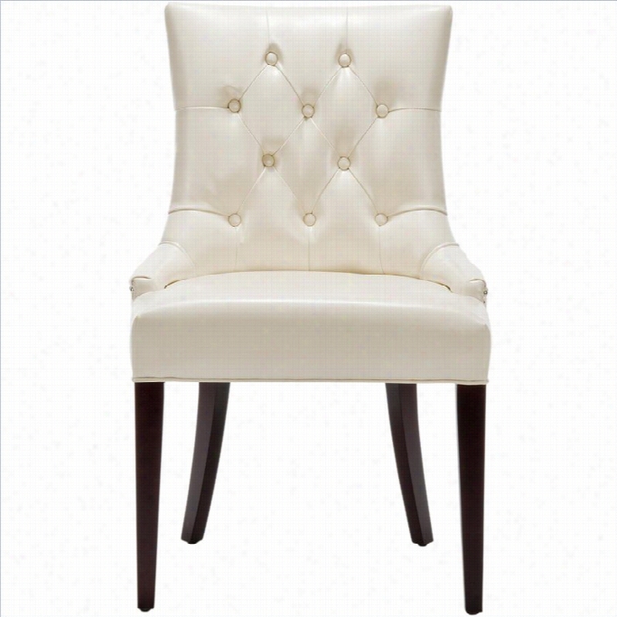 Safavieh Amanda Tufted Leather Chair In Ivory