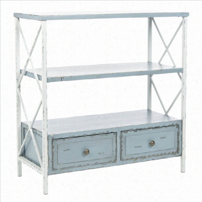 Sfaavieh Annabelle Pine Wood Console In Gray And White