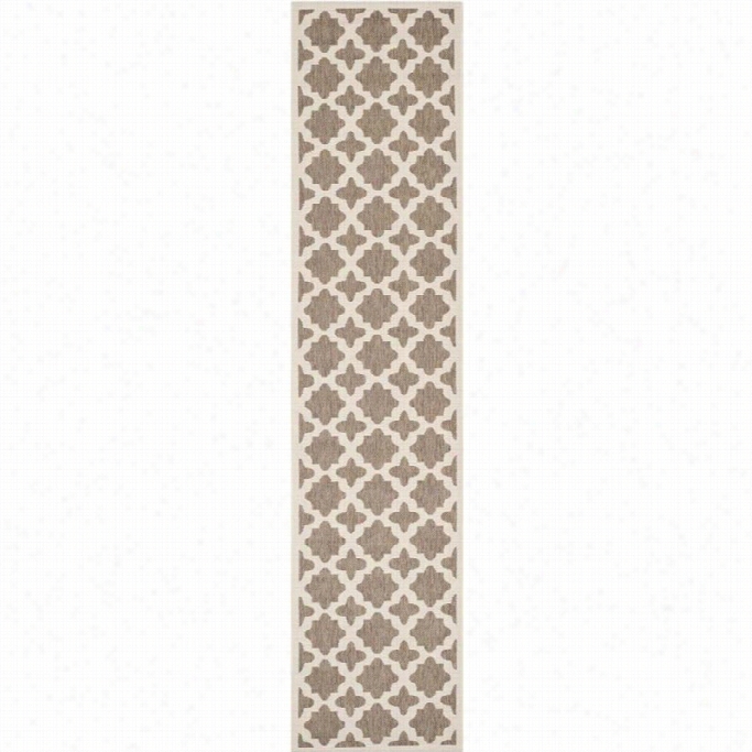 Safavieh Courtya Rd Rbown Indoor Outdoor Rug - Runner 2'3 X 10'