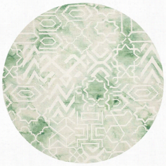 Safavieh Dip Dyed Green Contemporary Rug - Round 7'