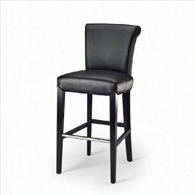 Safaviej Seth Leather Bar Stool In Murky