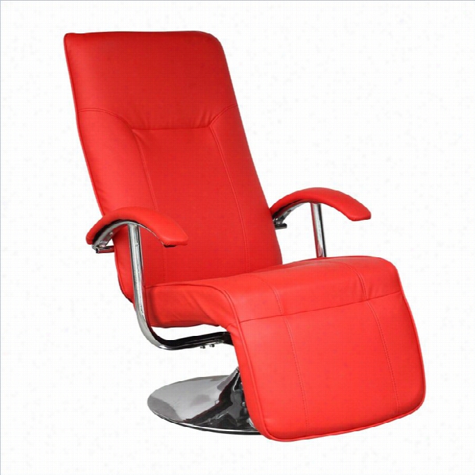 Sonax Corliving Yalaha  Faux Leather Recli Ning Lounge Cchair In Warm Red