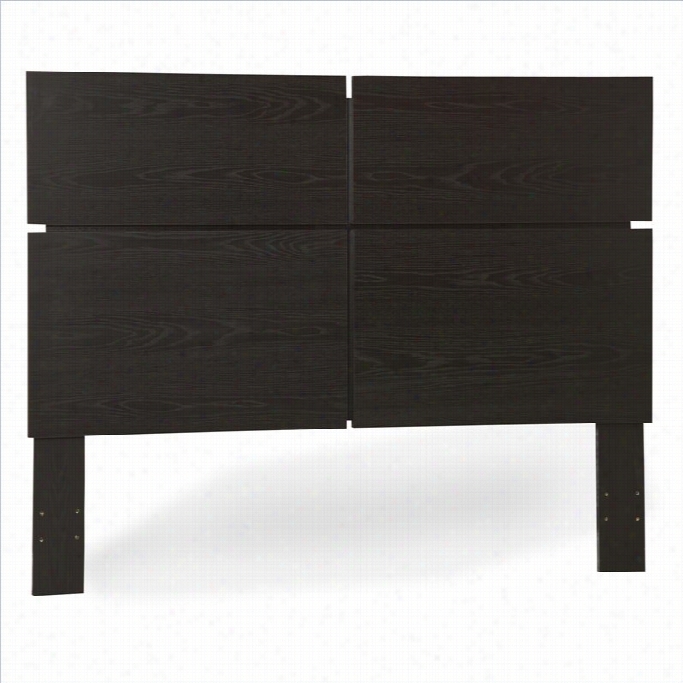 South Shore Mikka Contwmporary Style Queen Panel Headboard In Black