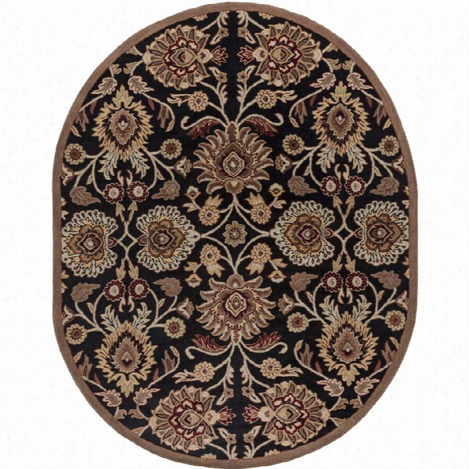 Surya Caesar 8' X 01' Oval Hand Tufted Wool Rug In Black