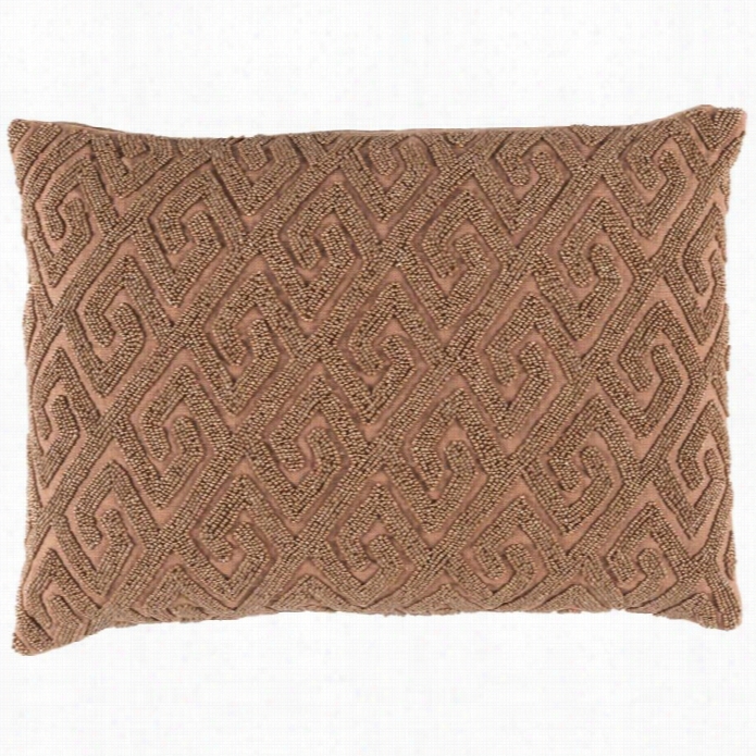Surya M Arielke Poly Fill 13 X 19 Pillow In Brown And Red