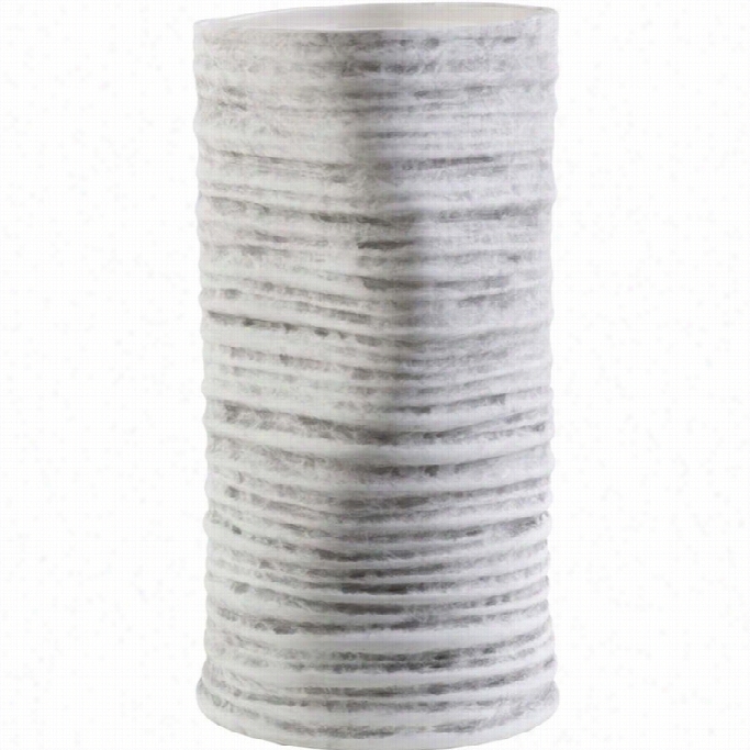 Surya North Harbor 12. 5x 6.75  Ceramic Vase In Gray