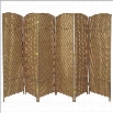 Oriental Diamond Weave 6 Panel Room Divider in Natural