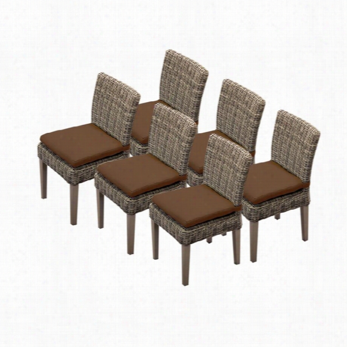 Tkc Cape Cod Wicker Patio Dining Chairs Incocoa  (set Of 6)