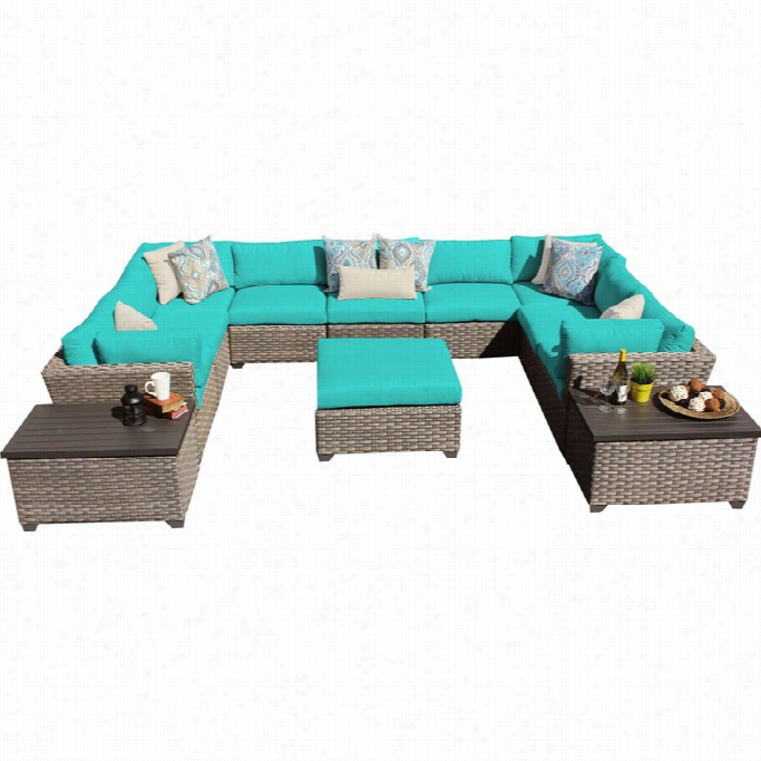 Tkc Monterey 12 Pieec Outdoor Wicker Sofa Set In Aruba