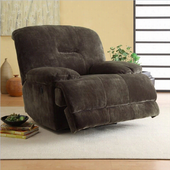 Trent Home Geoffey Power Recl Iner Chair In Choxolate Textured Plush